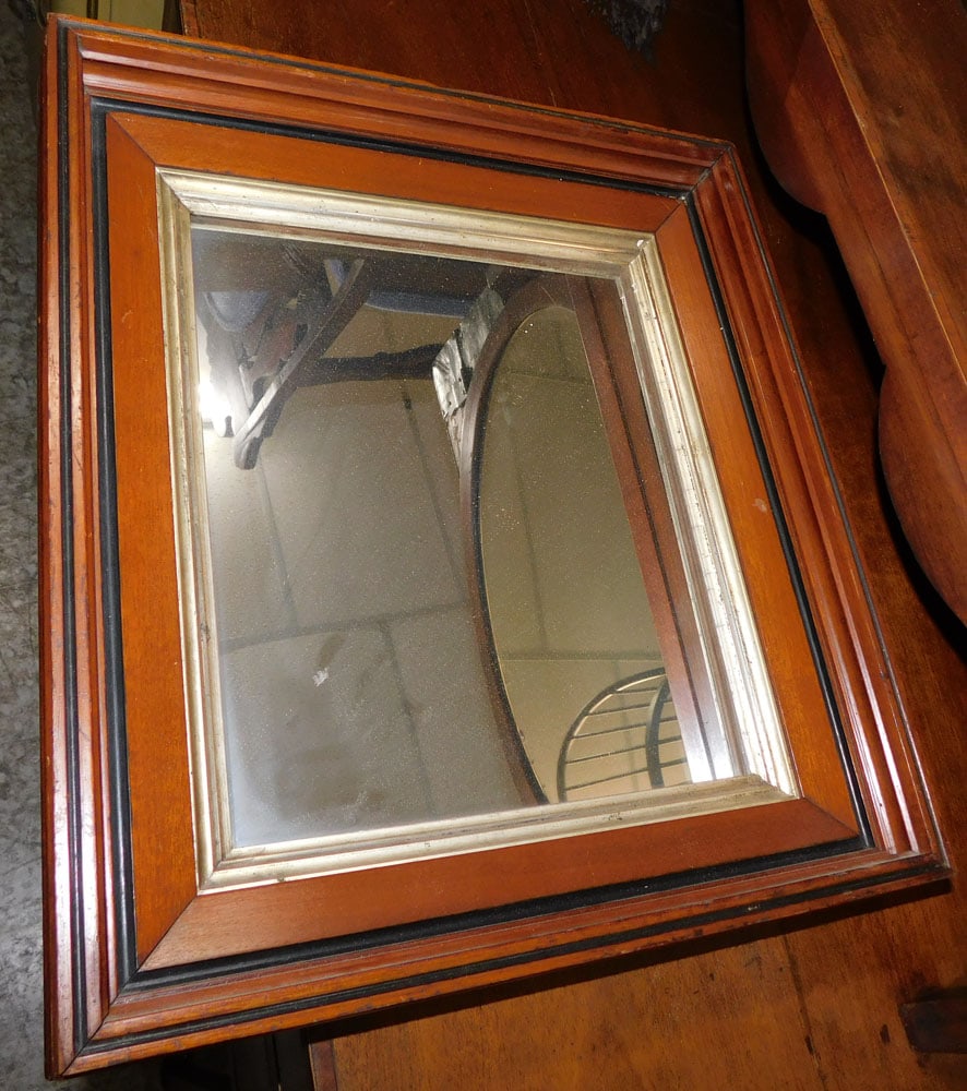 Victorian Walnut Shadow Box Framed Mirror (1 of 3)
