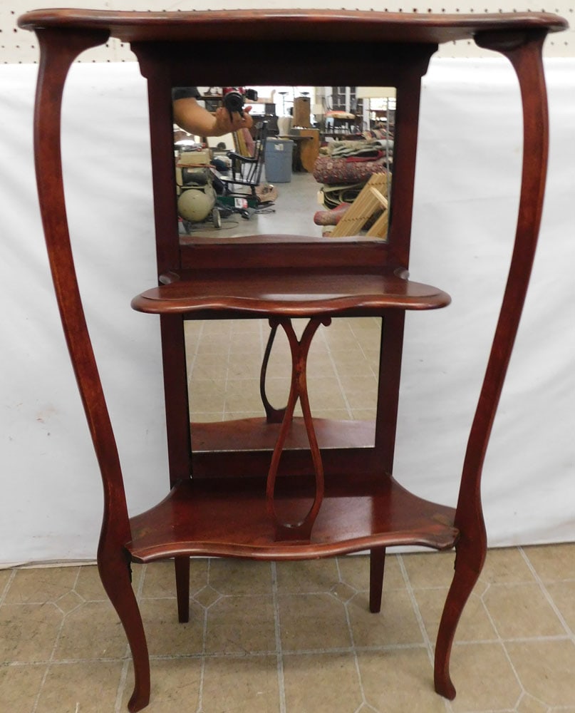 Small Victorian Walnut Mirrored Back Etagere (1 of 5)