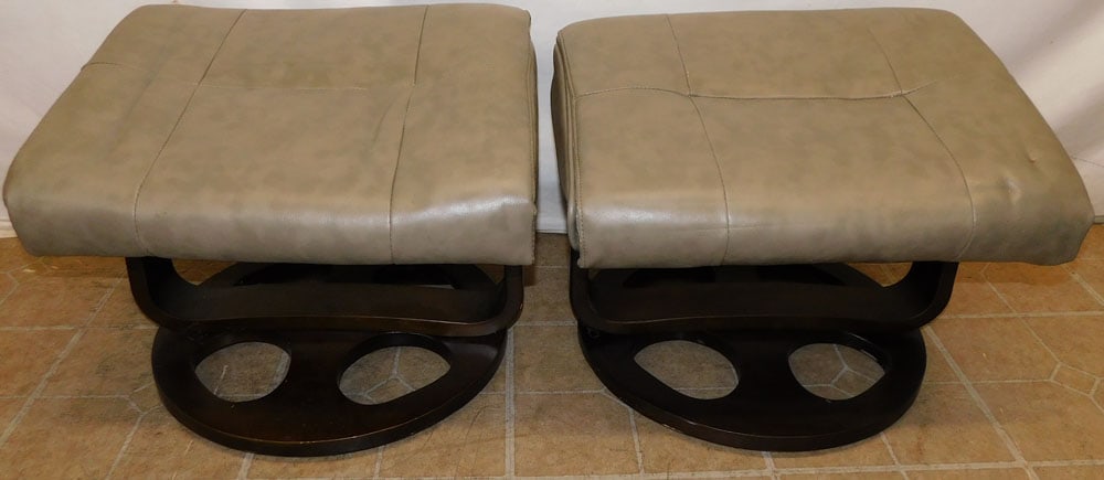 Pair Mid Century Modern Ottomans (1 of 4)