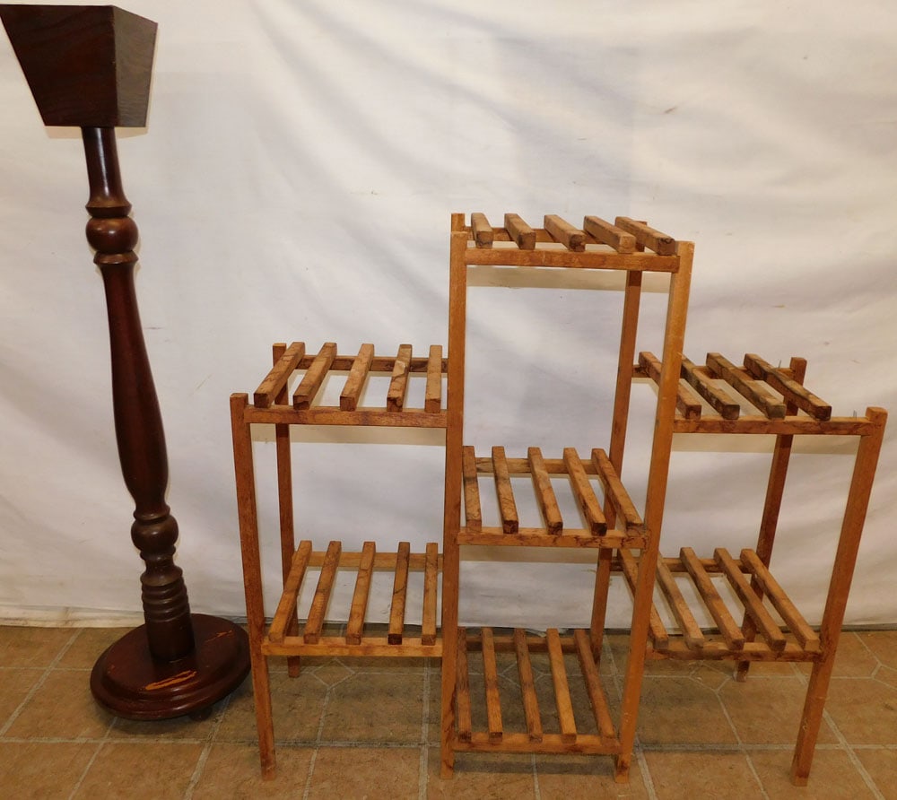 Maple Slotted Stand & Plant Stand (1 of 4)