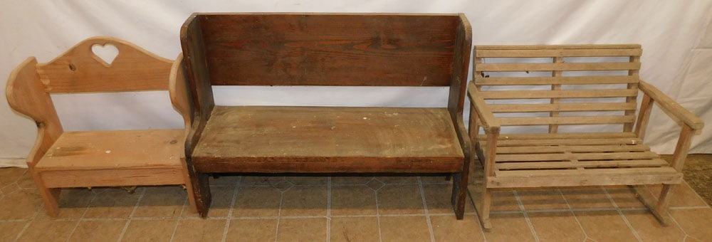 Three Pine Child Benches (1 of 2)