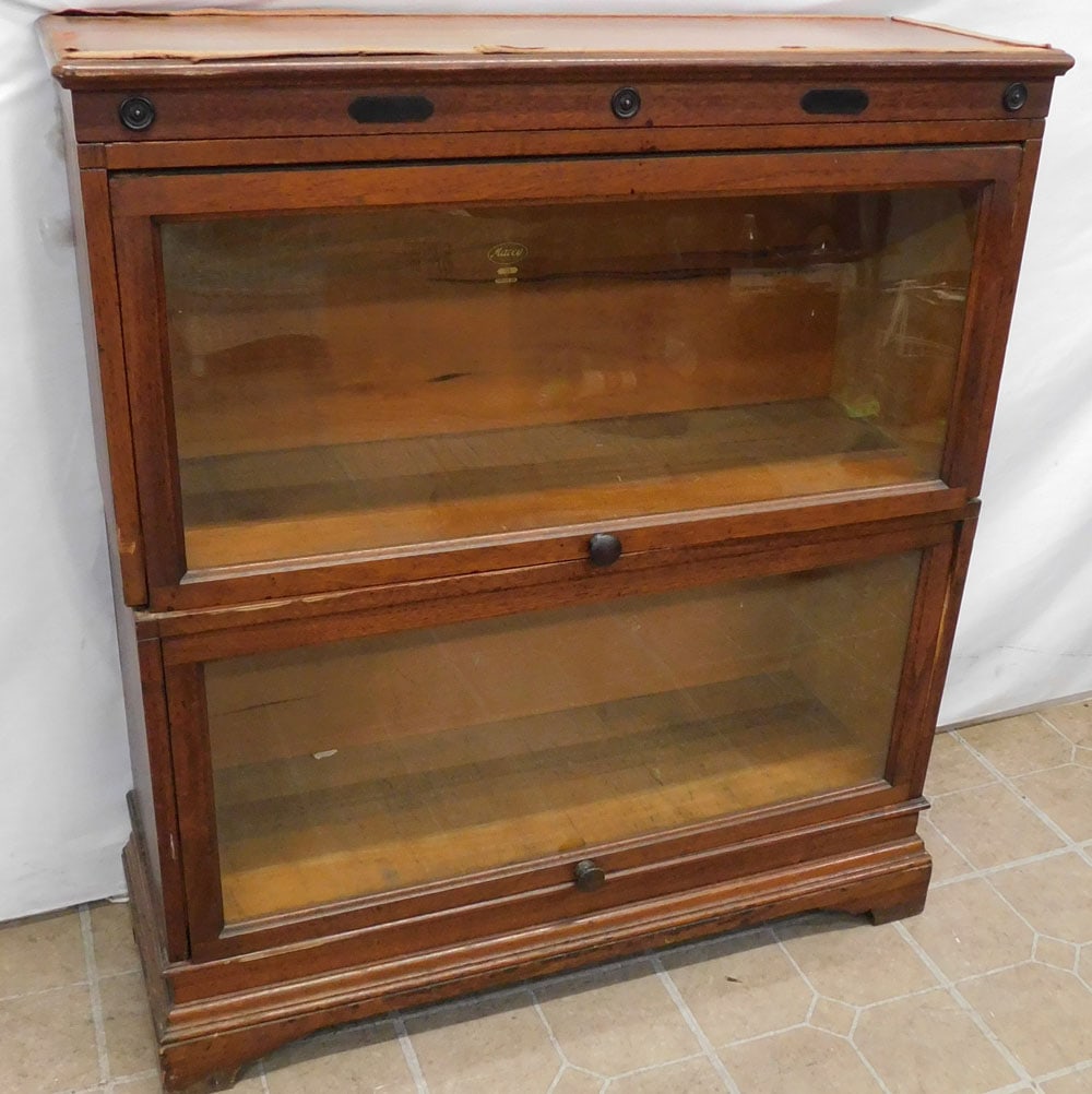 Antique Walnut Two Section Barrister Book Case (1 of 6)