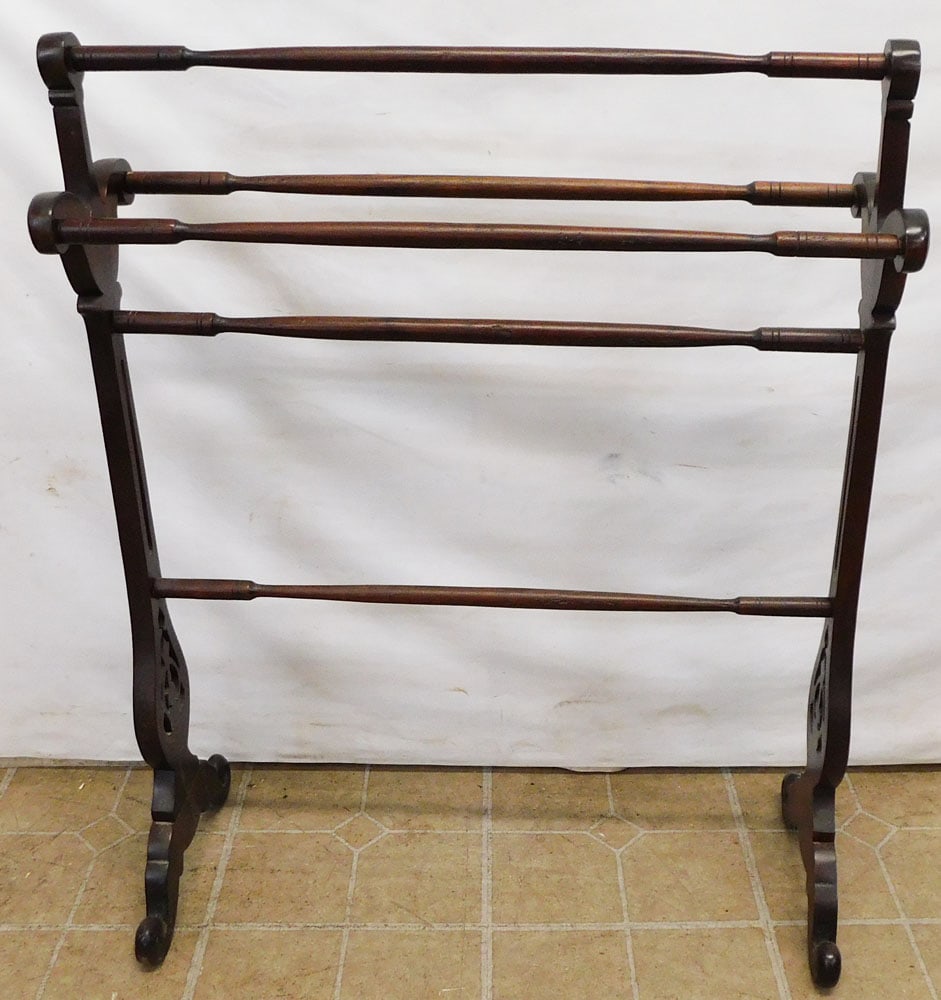 Victorian Walnut Towel Rack (1 of 2)