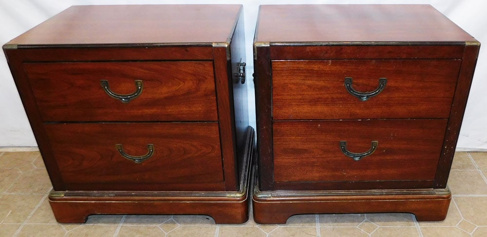 Pair Mid Century Modern Cherry Night Stands By National (1 of 5)