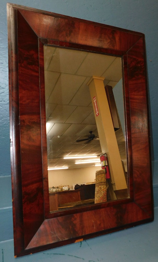 Antique Mahogany Ogee Framed Mirror (1 of 3)