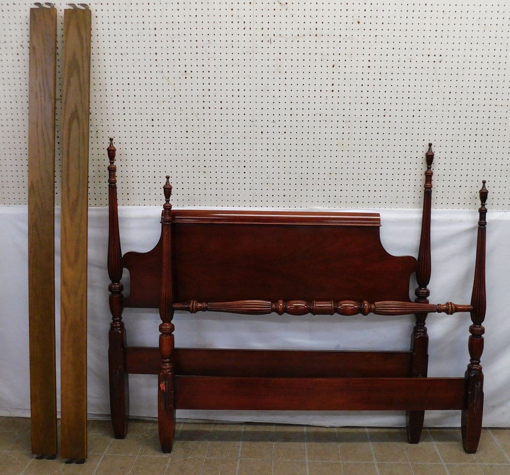 Mahogany Double Bed With Rails (1 of 3)