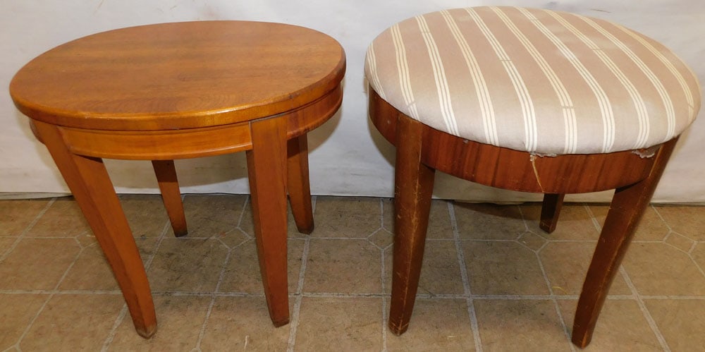 Maple Oval Stand & Round Stool (1 of 4)