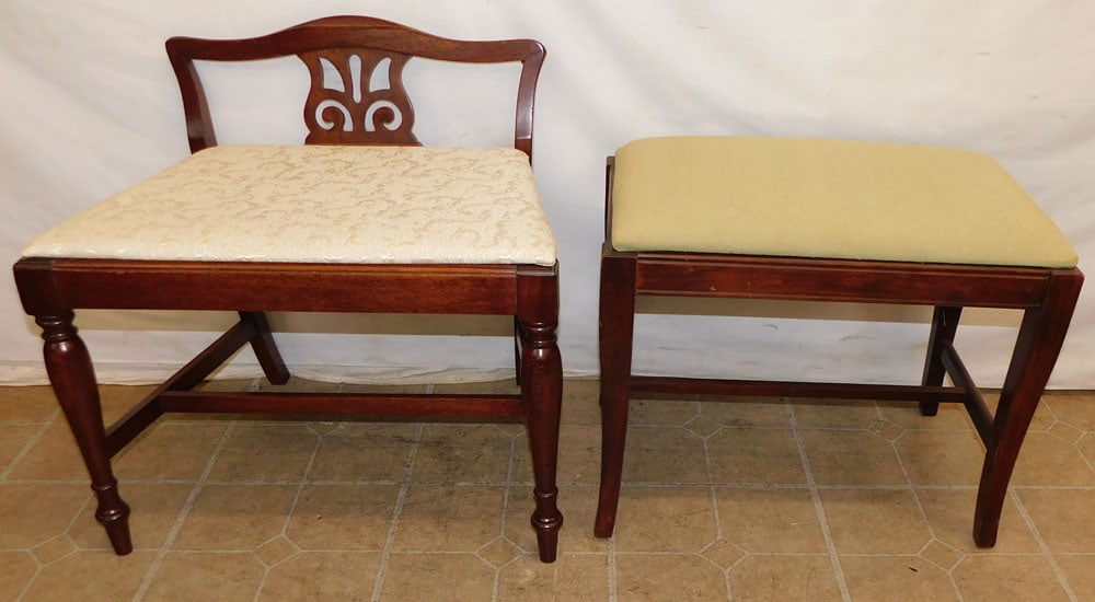Two Mahogany Vanity Benches (1 of 3)