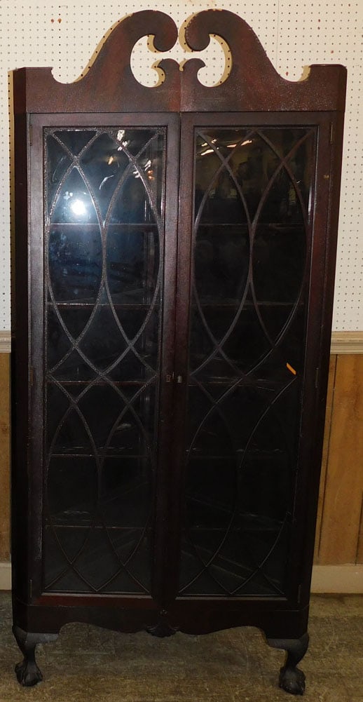 Antique Mahogany Double Door Corner Cabinet (1 of 5)
