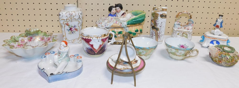 Lot Antique Painted Porcelain Items (1 of 5)
