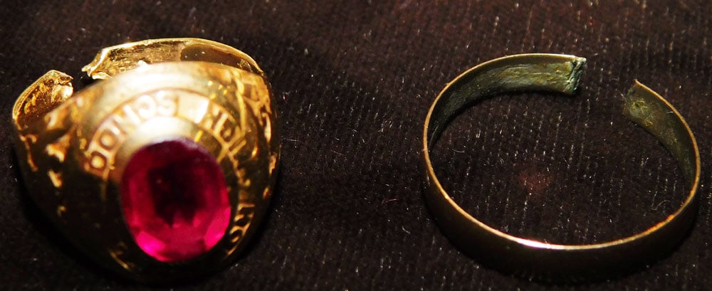 Ladies Marked 10K Gold Class Ring & Marked Solid Gold Band (1 of 3)