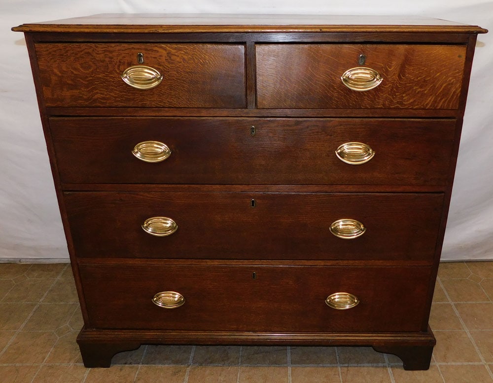 19th C English Oak 2/3 Drawer Chest (1 of 5)