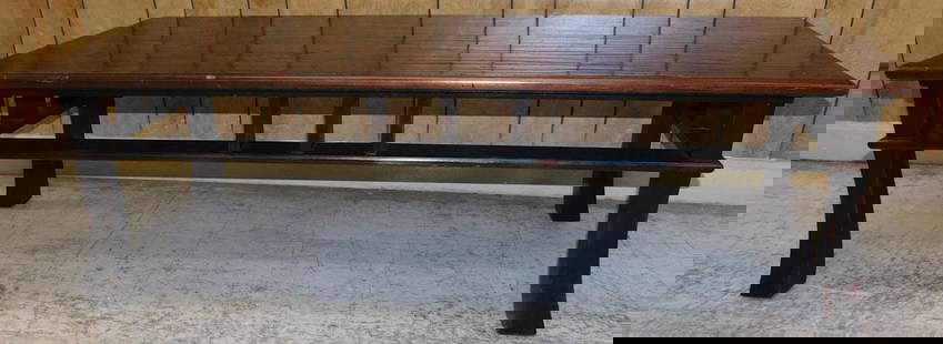 Mahogany Carved Coffee Table By Henredon: Mahogany Carved Coffee Table By Henredon. 58" W 22" D 18 1/4" H ALL DESCRIPTIONS AND ANY CONDITION STATEMENT GIVEN BY LANGSTON AUCTION GALLERY ARE STRICTLY OPINIONS AND LANGSTON'S SHALL HAVE NO RESPON