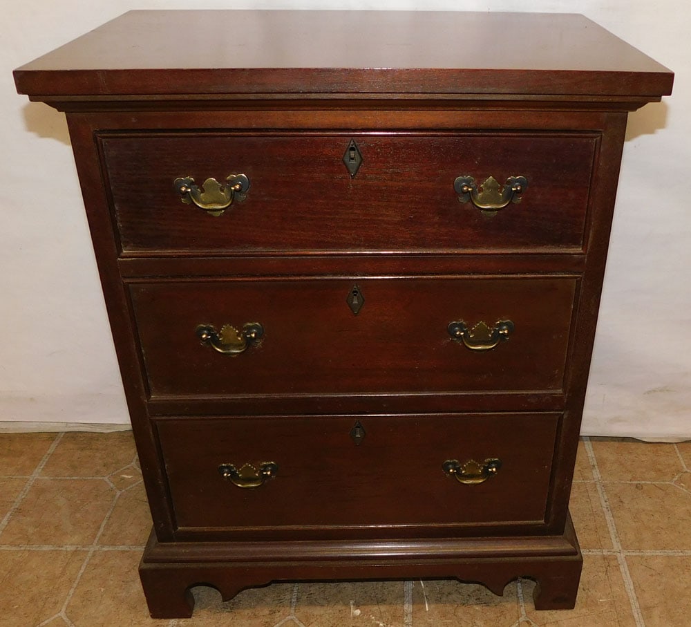 Mahogany Three Drawer Night Stand By Craftique (1 of 8)