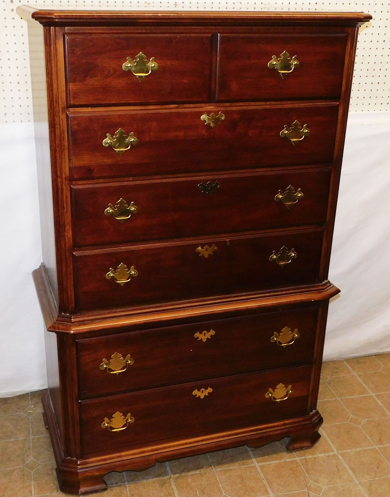 Cherry 6 Drawer Tall Chest By Stanley (1 of 6)