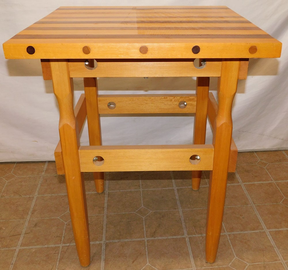 Modern Mixed Wood Butcher Block Top Stand (1 of 3)