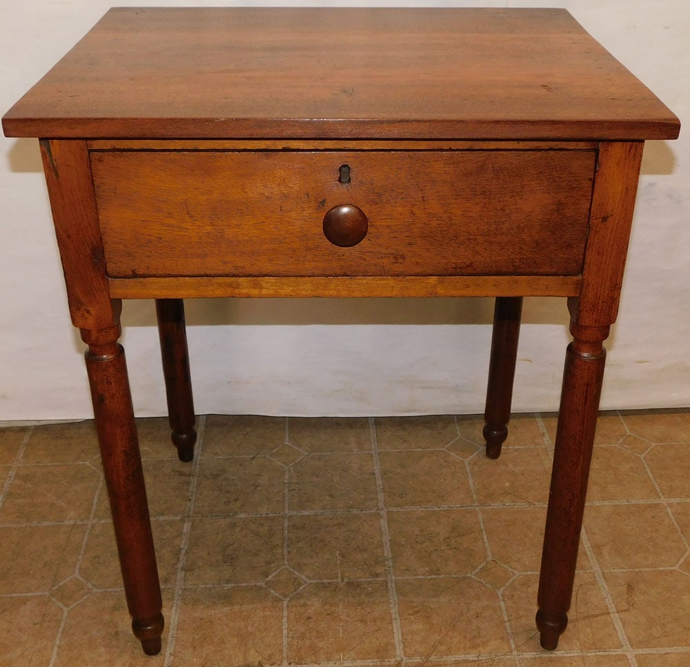 Antique Walnut Pegged One Drawer Night Stand (1 of 4)