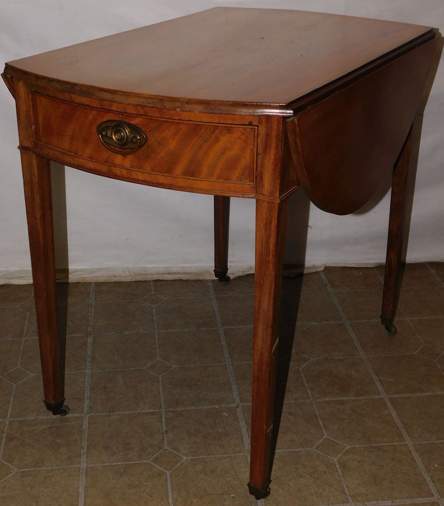 19th C Bleach Mahogany Pembroke One Drawer Table (1 of 4)