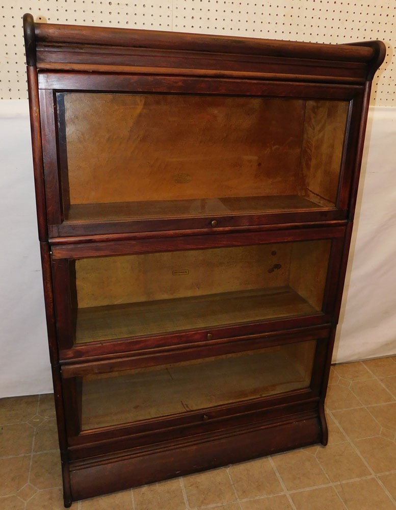 Antique Mahogany 3 Section Barrister Bookcase by Humphrey Widman (1 of 4)
