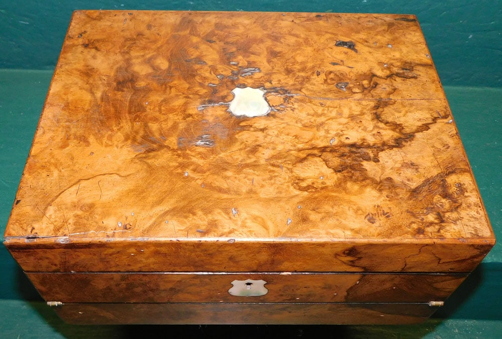 19th C Burled Walnut Lap Desk (1 of 4)