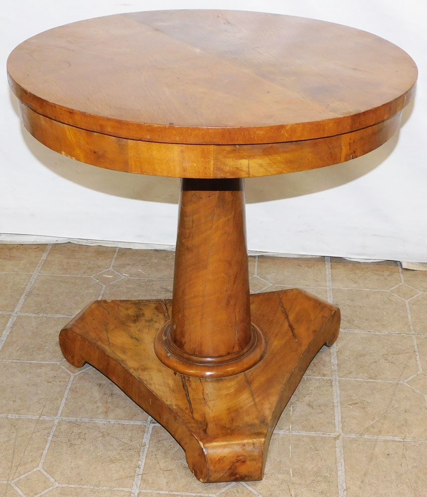 19th C Mahogany Empire Round End Table (1 of 3)