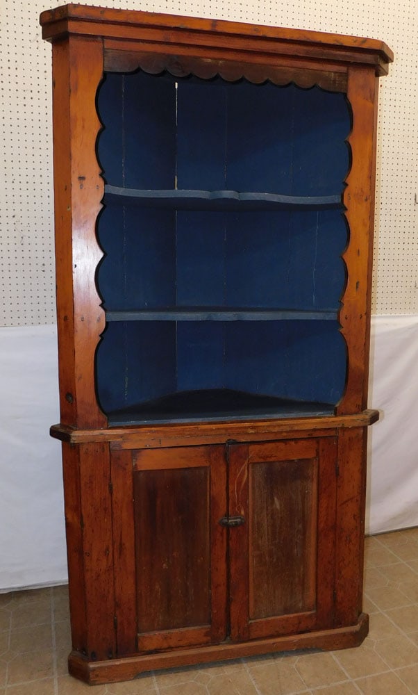 Antique Pine Open Top Corner Cabinet (1 of 3)