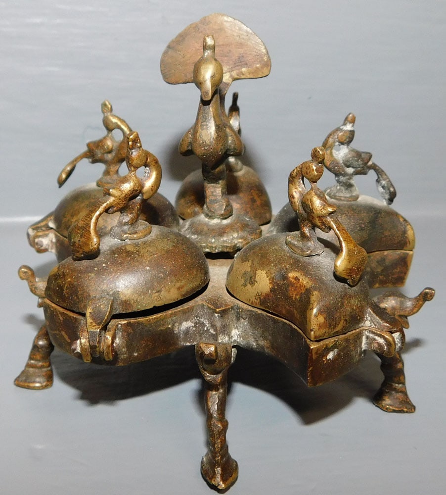 Antique Bronze Tea Cup Form Condiment Stand (1 of 3)