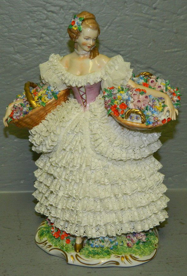 585 Dresden porcelain lace figurine.
