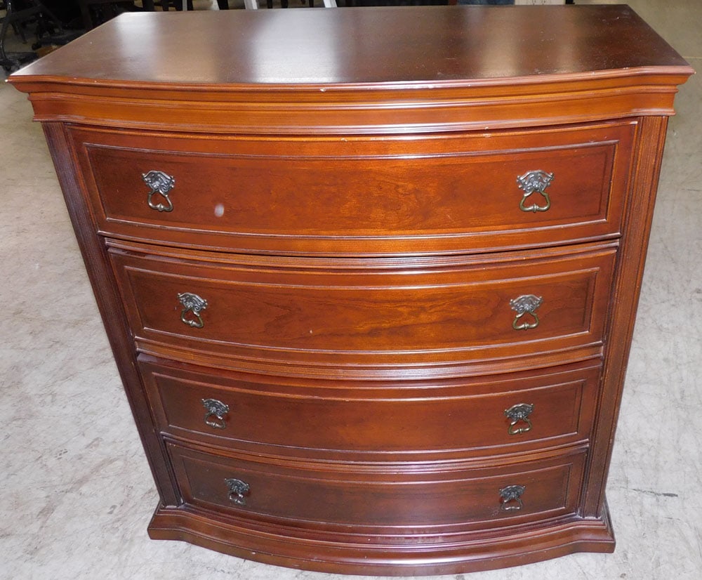 Cherry Four Drawer Bow Front Chest (1 of 6)