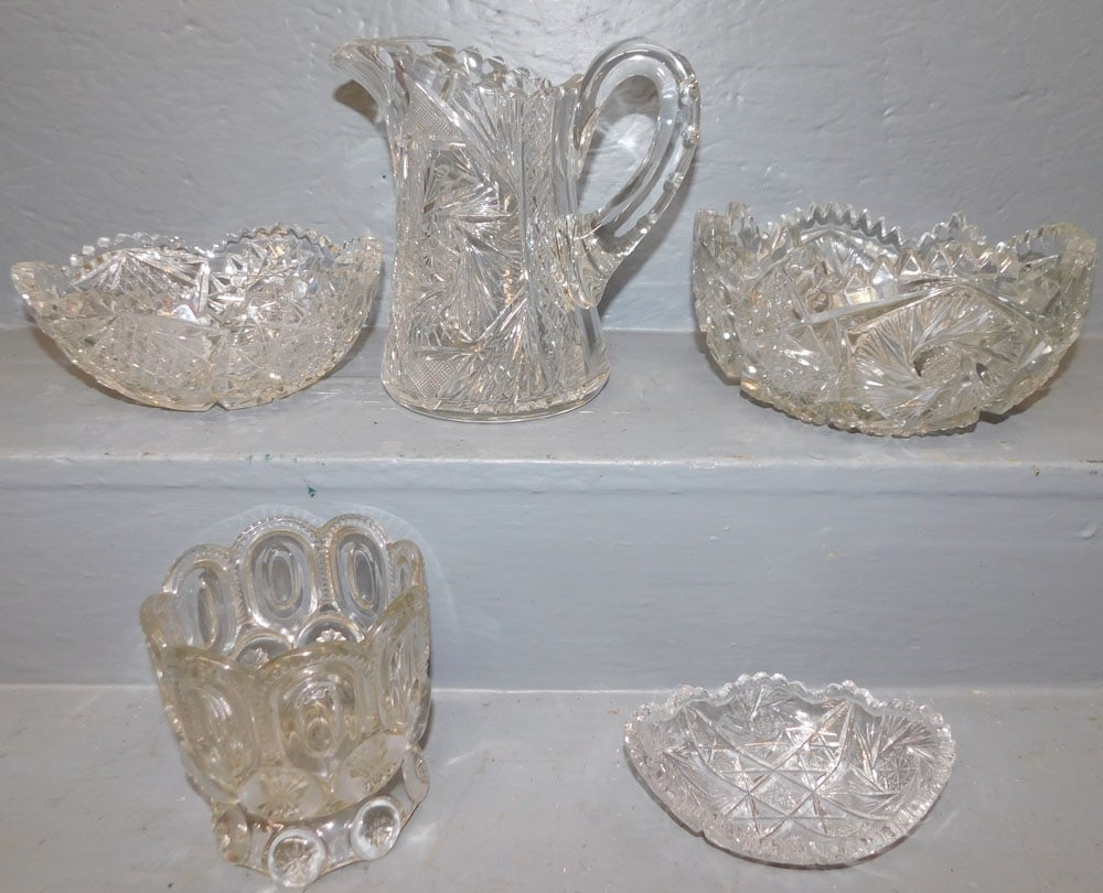 Five Cut Glass Items (1 of 4)