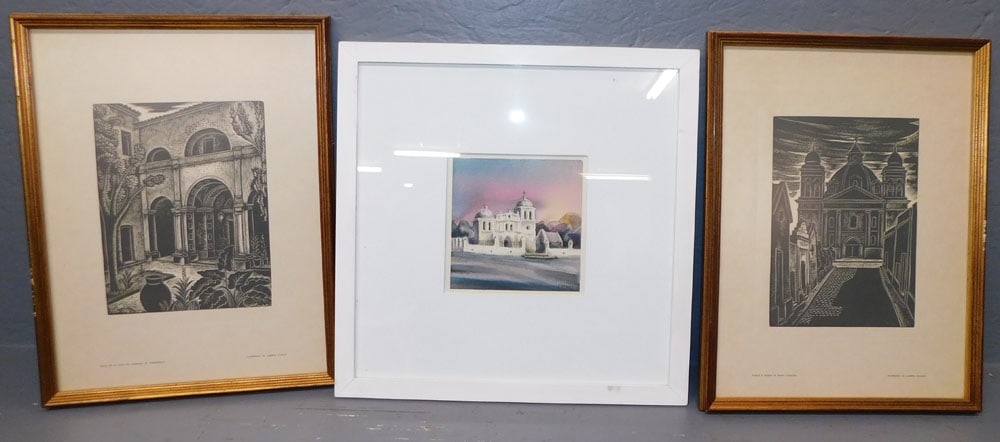 Two Framed Prints & Framed Watercolor (1 of 6)
