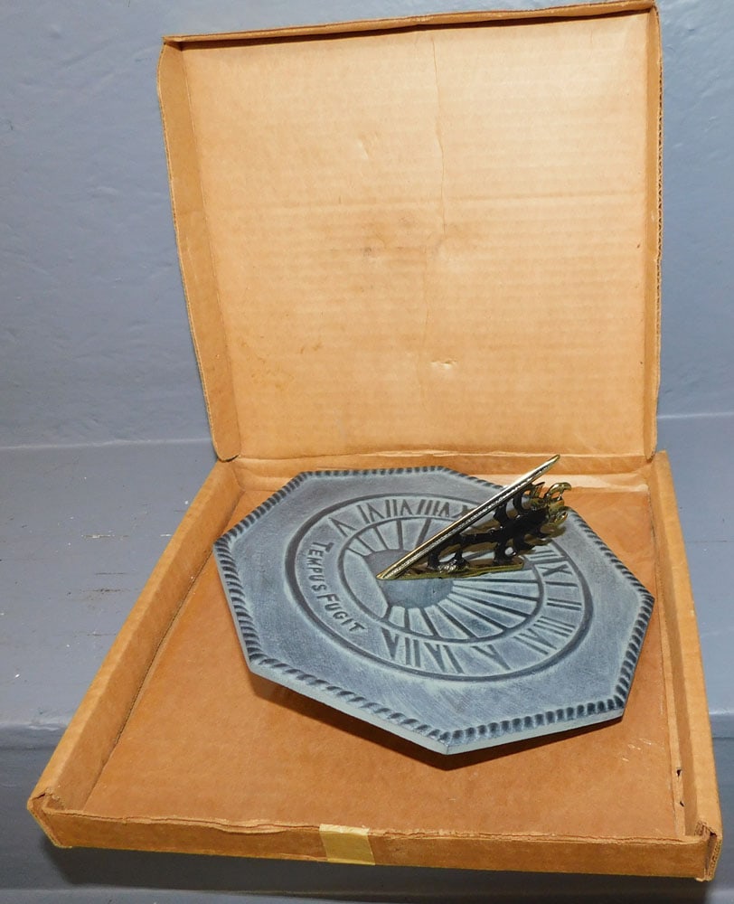 Cast Brass VA Metalcrafters Sun Dial in Original Box (1 of 5)