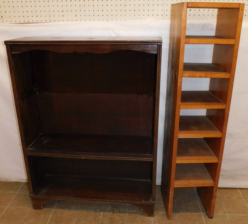 Antique Walnut Shelf & Pine Wall Shelf (1 of 4)