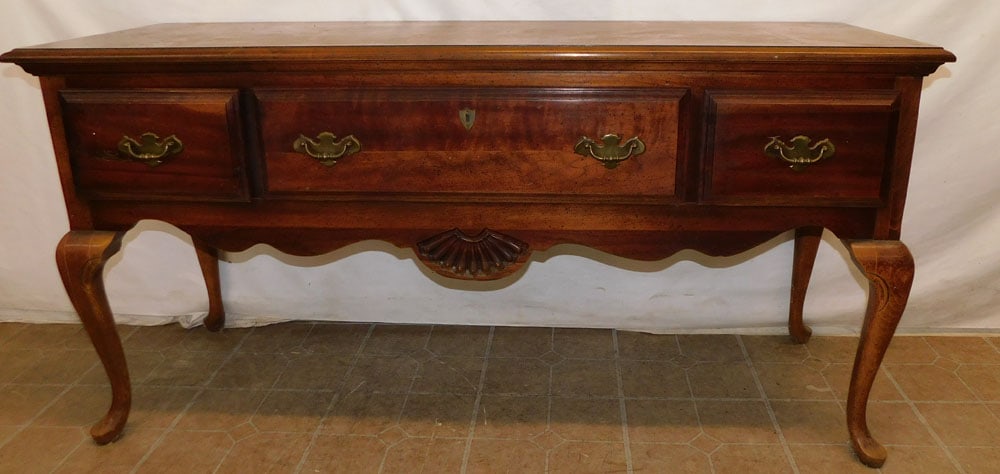 Cherry 3 Drawer Queen Anne Style Sideboard by American Drew (1 of 6)