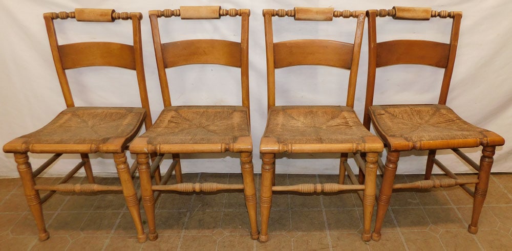 Set of Four Antique Dining Chairs (1 of 3)
