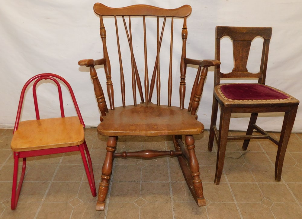 Maple Rocker & Two Child's Chairs (1 of 3)