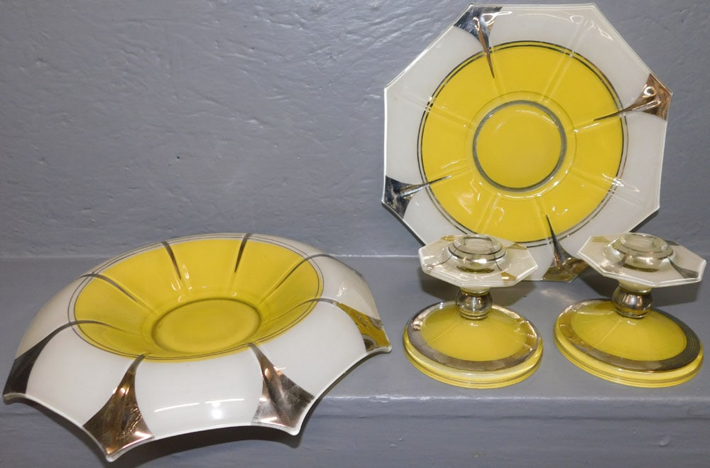 Four Piece Mid Century Modern Glass Console Set (1 of 3)