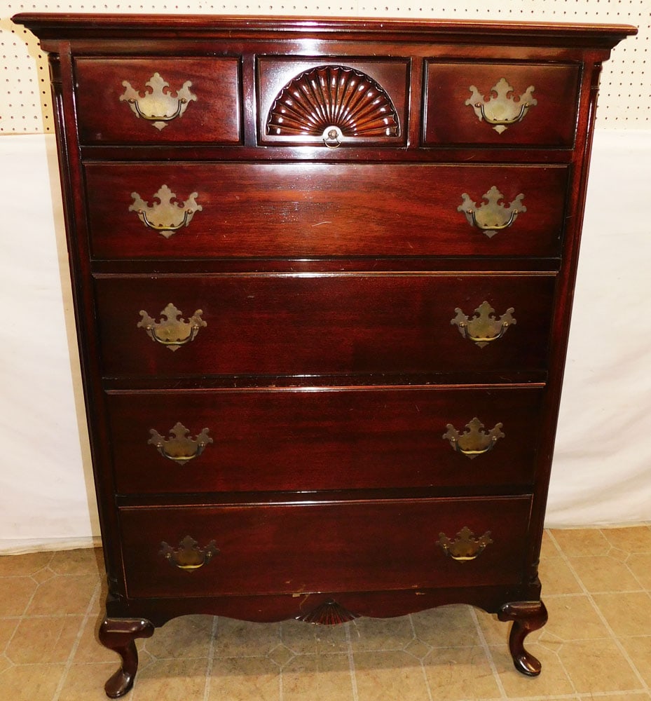 Mahogany 3/4 Drawer Queen Anne Style Chest by Drexel (1 of 7)