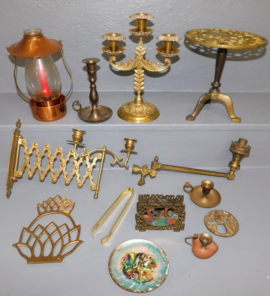 Brass Trivet with Squirrel Motif & Miscellaneous Brass Items (1 of 4)