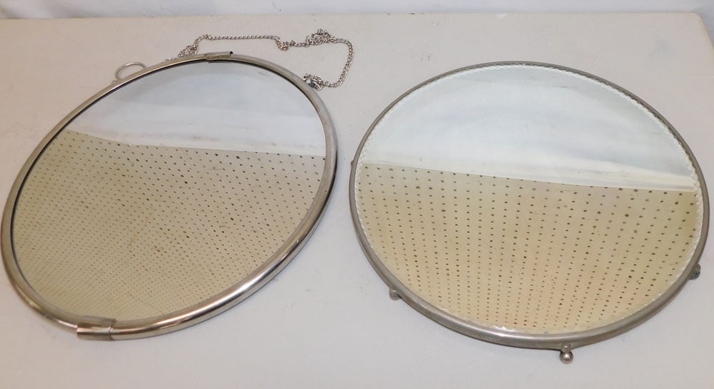 Two Round Mirrors with Metal Frames (1 of 3)