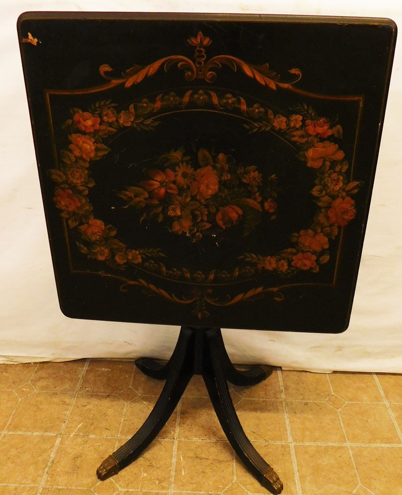 Paint Decorated Tilt Top Table (1 of 4)