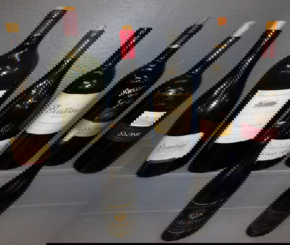 Lot Large Decorative Wine Bottles Auction