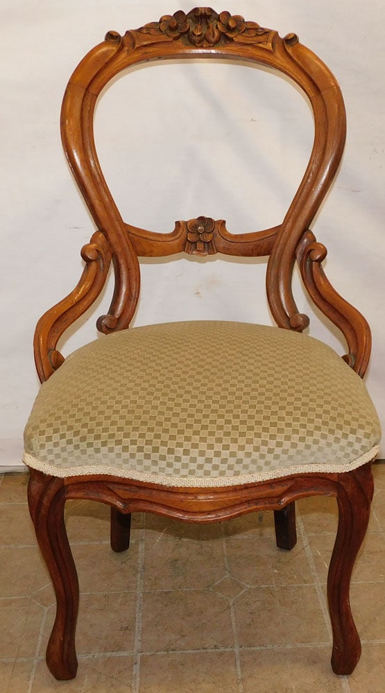 Victorian Walnut Carved Side Chair (1 of 4)