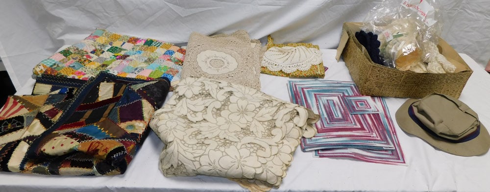 Lot Linens: Lot Linens. ALL DESCRIPTIONS AND ANY CONDITION STATEMENT GIVEN BY LANGSTON AUCTION GALLERY ARE STRICTLY OPINIONS AND LANGSTON'S SHALL HAVE NO RESPONSIBILITY FOR ERRORS OR OMISSIONS. THE ABSENCE OF A C