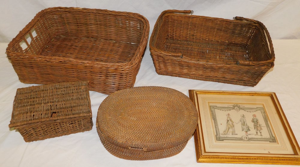 Lot Baskets - Framed Print: Lot Baskets - Framed Print. ALL DESCRIPTIONS AND ANY CONDITION STATEMENT GIVEN BY LANGSTON AUCTION GALLERY ARE STRICTLY OPINIONS AND LANGSTON'S SHALL HAVE NO RESPONSIBILITY FOR ERRORS OR OMISSIONS. TH