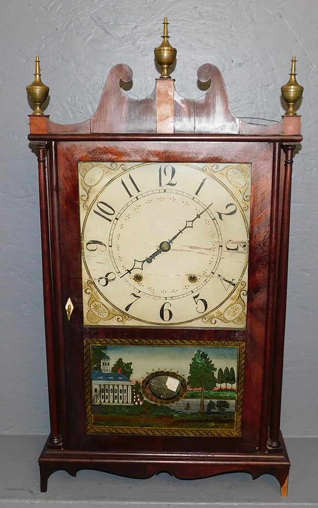 19th Century Eli Terry Mantel Clock with Reverse Painted Panel (1 of 8)