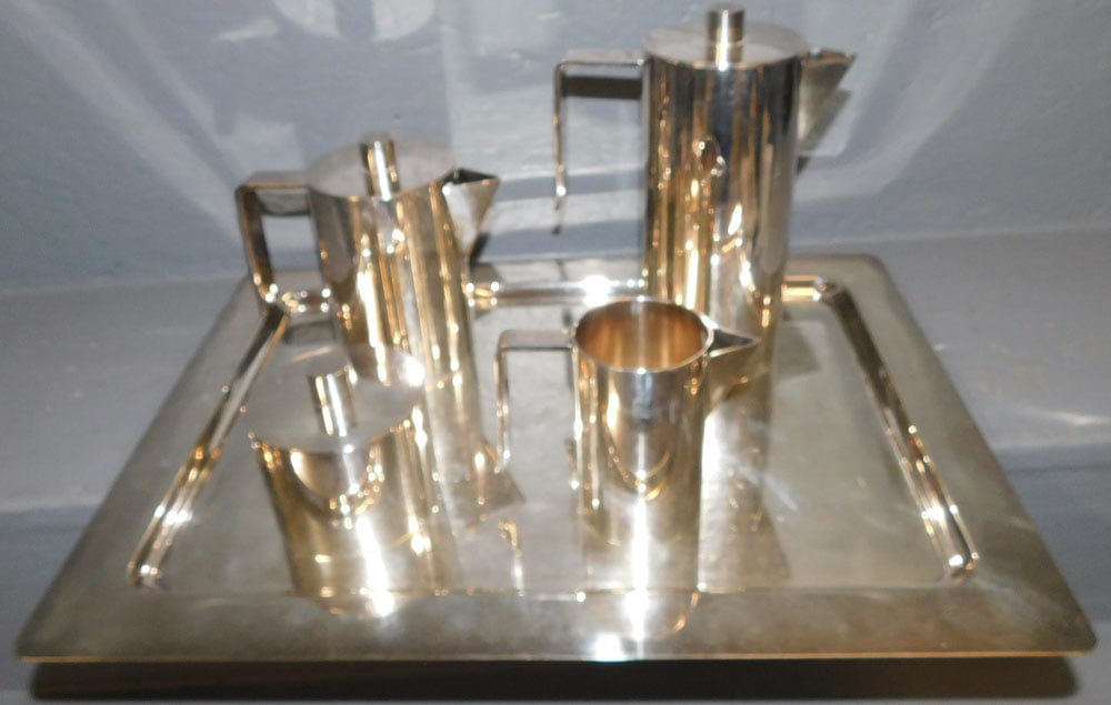 5 Piece Mid Century Modern Silverplated Tea Service (1 of 3)
