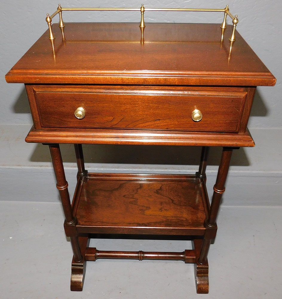 Cherry 1 Drawer Stand with Brass Gallery by Ethan Allen (1 of 4)