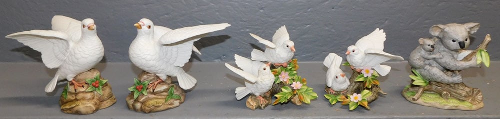 Lot of Porcelain Bird & Koala Bear Figurines, (3 Seizan & 2 Kiyoto) (1 of 8)