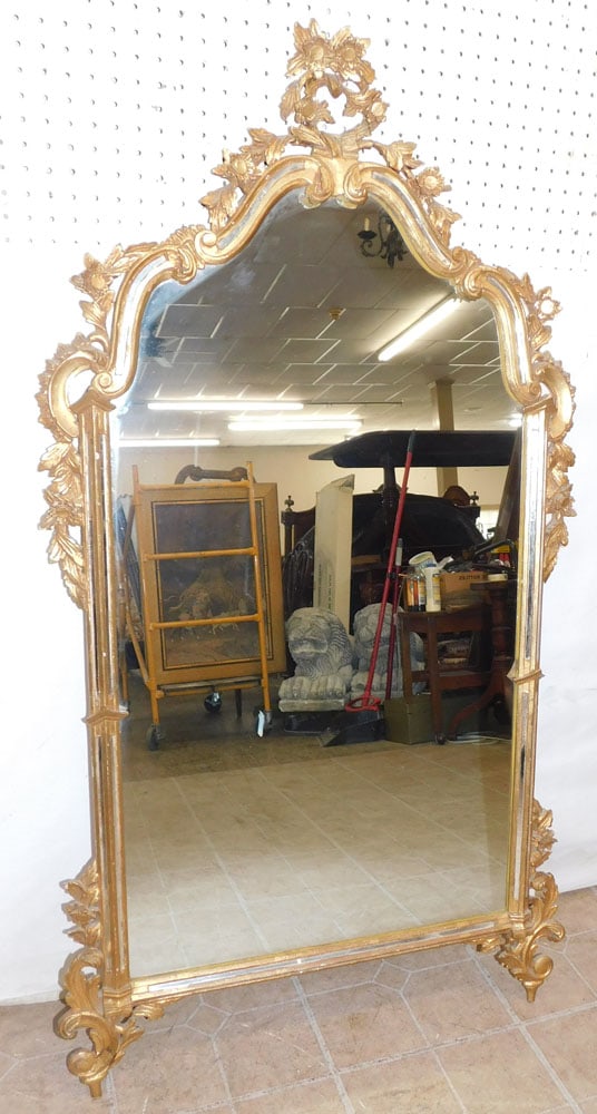 Gilded Venetian Carved Wood Frame Mirror (1 of 4)
